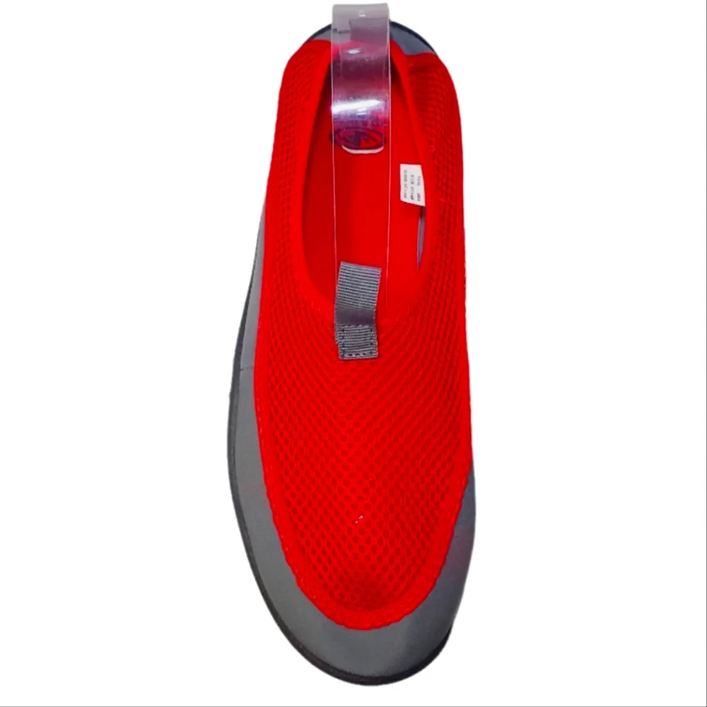 #416 Mens Water Shoes Size 11 12 Red Mesh Slip On Aqua Socks Sandals 11/12